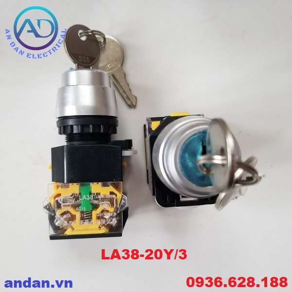 Công Tắc Xoay 2 Vị Trí LA38-11Y/2 – 3 Vị Trí LA38-11Y/3 phi 22mm LA38