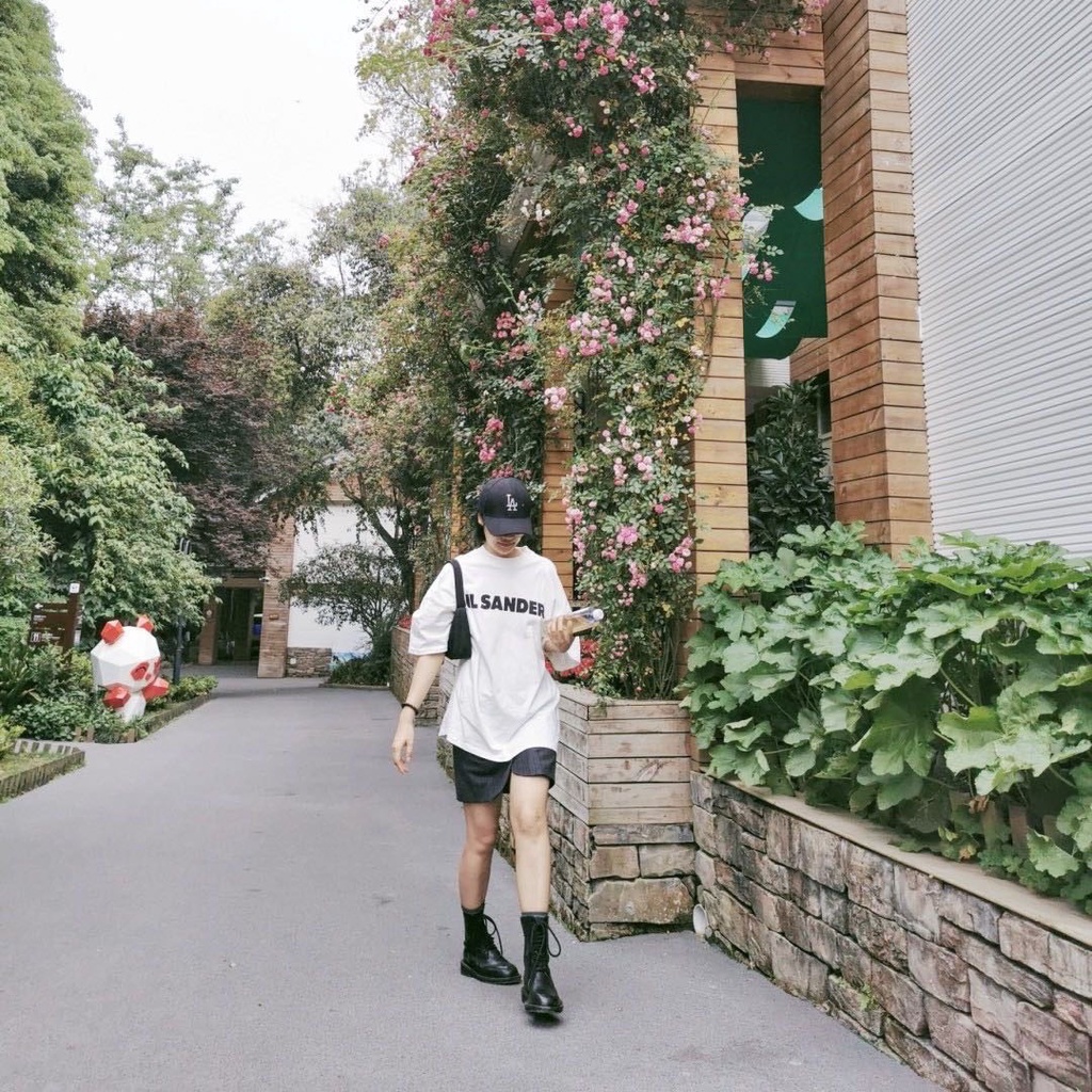 Áo Thun Tay Lỡ Jil Sander, Áo phông nam nữ form rộng 100% cotton