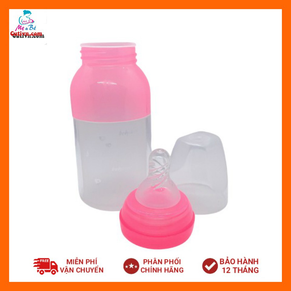 Bình sữa silicon siêu mềm baby love cổ chuẩn thân mềm 110ml tối đa 150ml cho bé