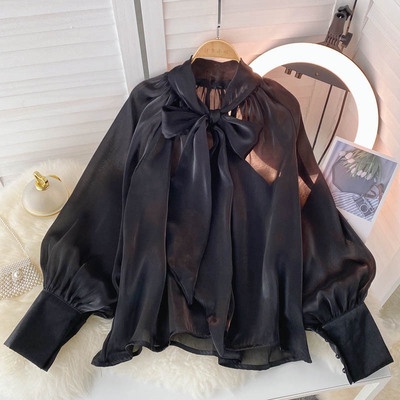 Áo sơ mi cổ nơ dài tay ulzzang   230222