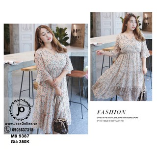 Bigsize Nữ - Đầm Maxi Voan Hoa (MS: 9387)