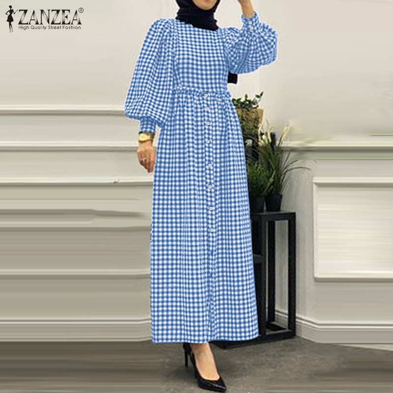 Đầm Maxi Zanzea dài tay in họa tiết độc đáo phong cách Hồi Giáo Retro dành cho nữ