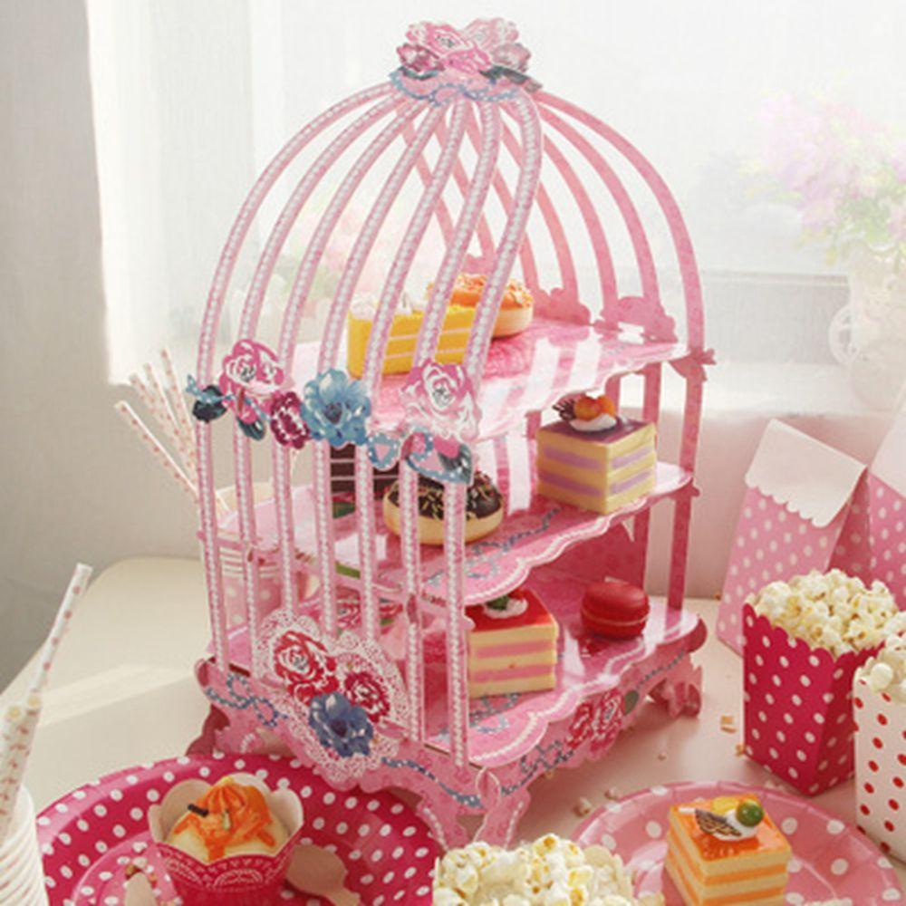 Giá Đỡ 3 Tầng Trưng Bày Bánh Cupcake Trang Trí Tiệc Tùng DIY Có Thể Tái Sử