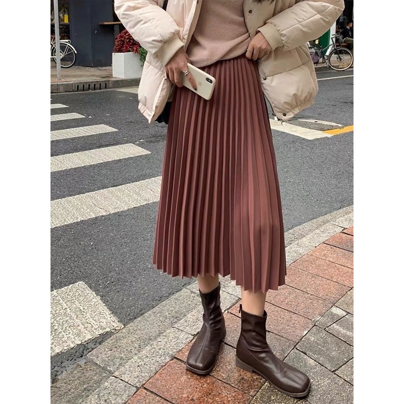 Chân váy xếp ly dáng dài hàng QC cao cấp 4 màu cực đẹp | BigBuy360 - bigbuy360.vn