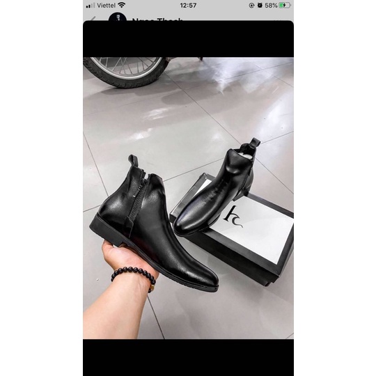 Giầy Chelsea Boots kéo khóa, giày bốt nam Lỗi 1 đổi 1 trong 7 ngày Khóa Da Pu