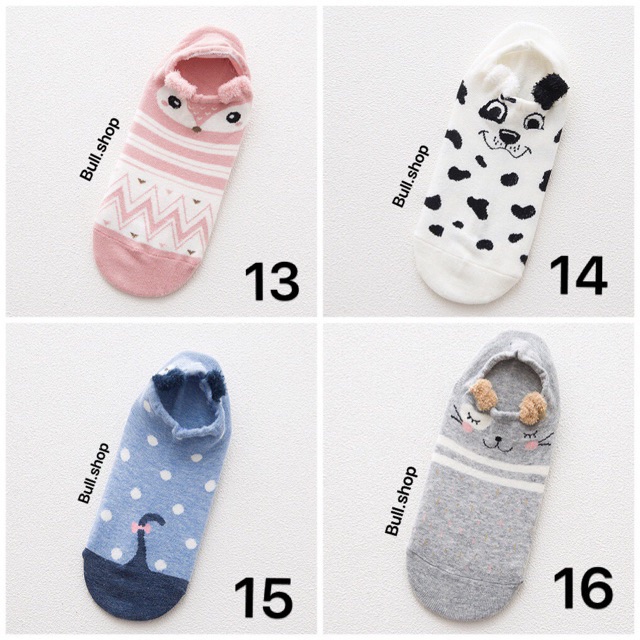 Set 16 đôi - 16 mẫu tất tai thú