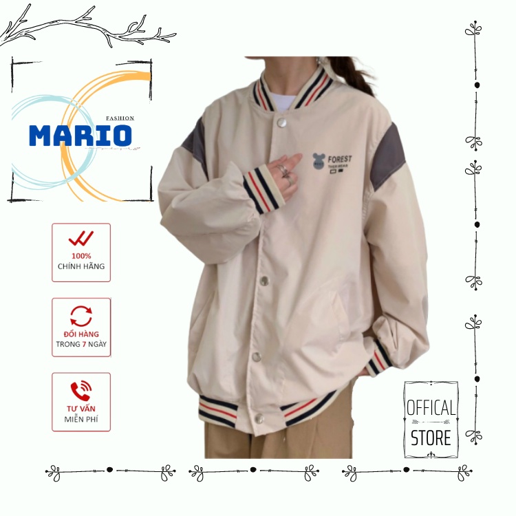 Áo khoác dù bomber FOREST chất dù chống nắng form rộng phong cách unisex