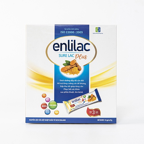 Sữa cao năng lượng Enlilac Surelac Plus 2 hộp 400g tăng đề kháng