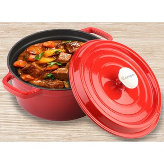 Nồi gang đúc tráng men Rapido, Bộ nồi gang đúc tráng men Rapido, kích cỡ 20, 22cm , dùng cho tất cả các loại bếp