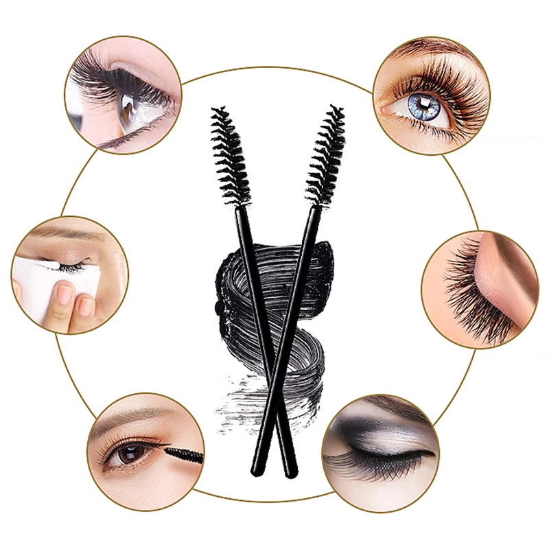 [Hàng mới về] Set 50 cọ chải mascara trang điểm mi dùng 1 lần tiện dụng
