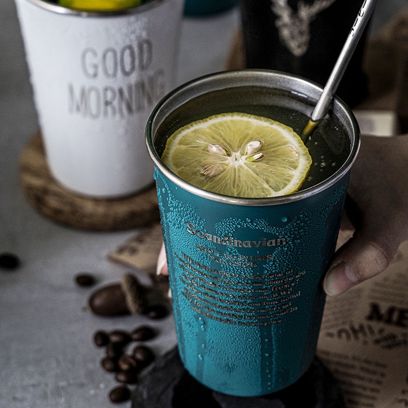 Cốc Uống Nước Bằng Thép Không Gỉ 304 Dung Tích 500ML