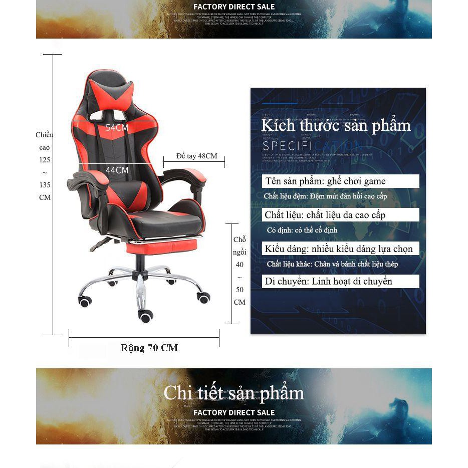 [HÀNG CHÍNH HÃNG] ghế gaming Ghế chơi game văn phòng cao cấp có thể nằm ngửa lưng đơn giản thời trang cá tính | BigBuy360 - bigbuy360.vn