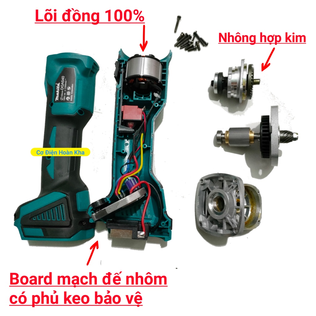 Máy mài pin MAKITA 198v pin khủng 10 cell, động cơ không chổi than, dây đồng 100%