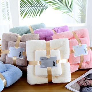 Khăn tắm khăn mặt cho bé set 2 khăn tắm cao cấp xuất hàn 100% sợi than tre tự nhiên thấm hút tốt MiibooShi 25555555555