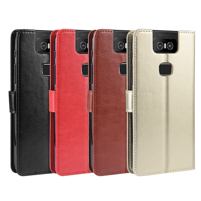 Bao Da Điện Thoại Nắp Lật Kèm Ngăn Đựng Thẻ Chống Thất Lạc Cho Asus Zenfone 6 ZS630KL Asus Zenfone 6 ZS630KL