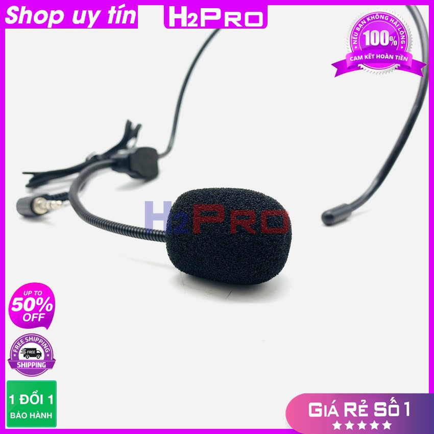 Micro trợ giảng có dây H2Pro cao cấp đeo vành tai, mic quàng tai có dây giá rẻ dùng cho trợ giảng