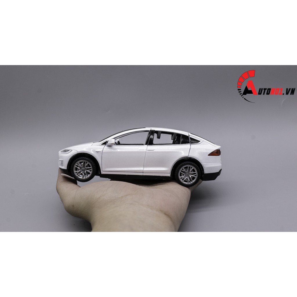 MÔ HÌNH XE TESLA X90 WHITE 1:32 HUAYI ALLOY 7652