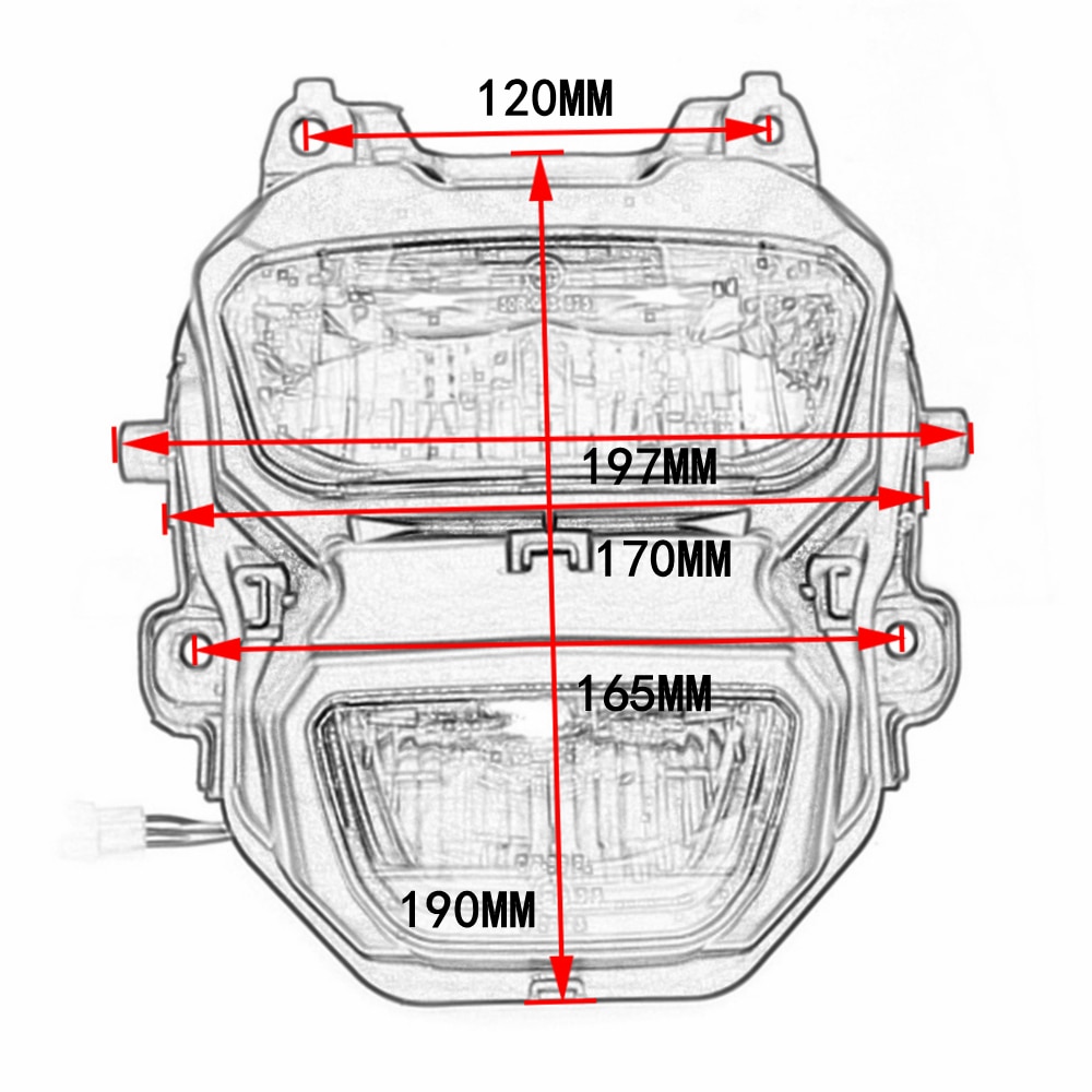 Xe máy dc 12v đèn pha ánh sáng chùm sáng cao led 6000k 15w cho honda grom msx125 2018 msx125sf 2016 2017 2018 m3 m6 m8