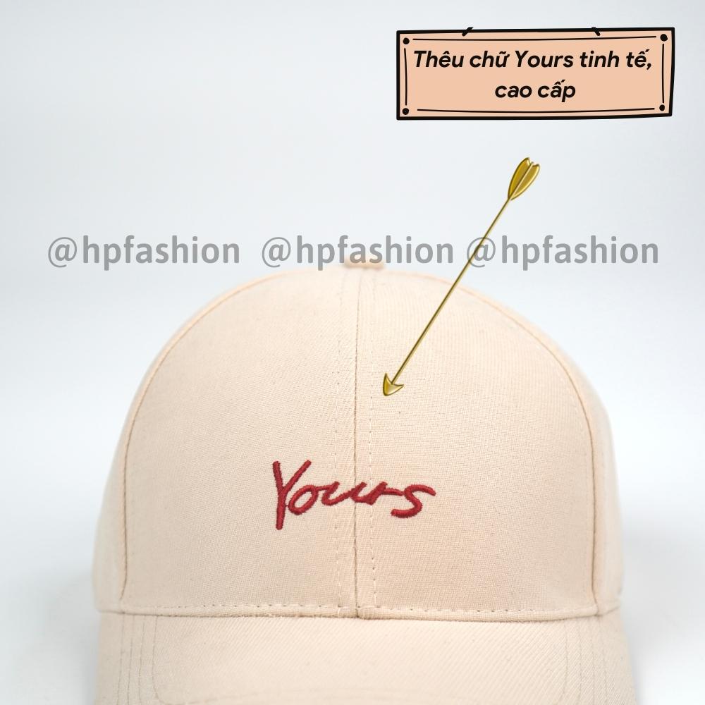 Mũ lưỡi trai ❤️ Nón kết thêu hình chữ Yours chất nỉ nhung cao cấp form unisex nam nữ N33
