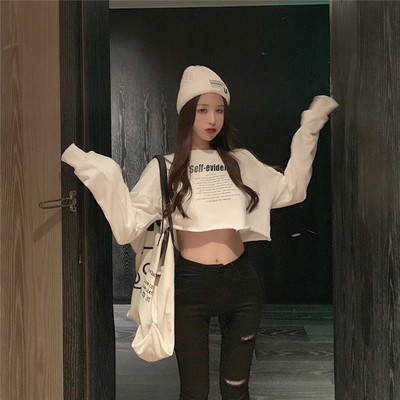 Áo Hoodie Thu Đông Croptop Cực Iuu Ulzzang | BigBuy360 - bigbuy360.vn