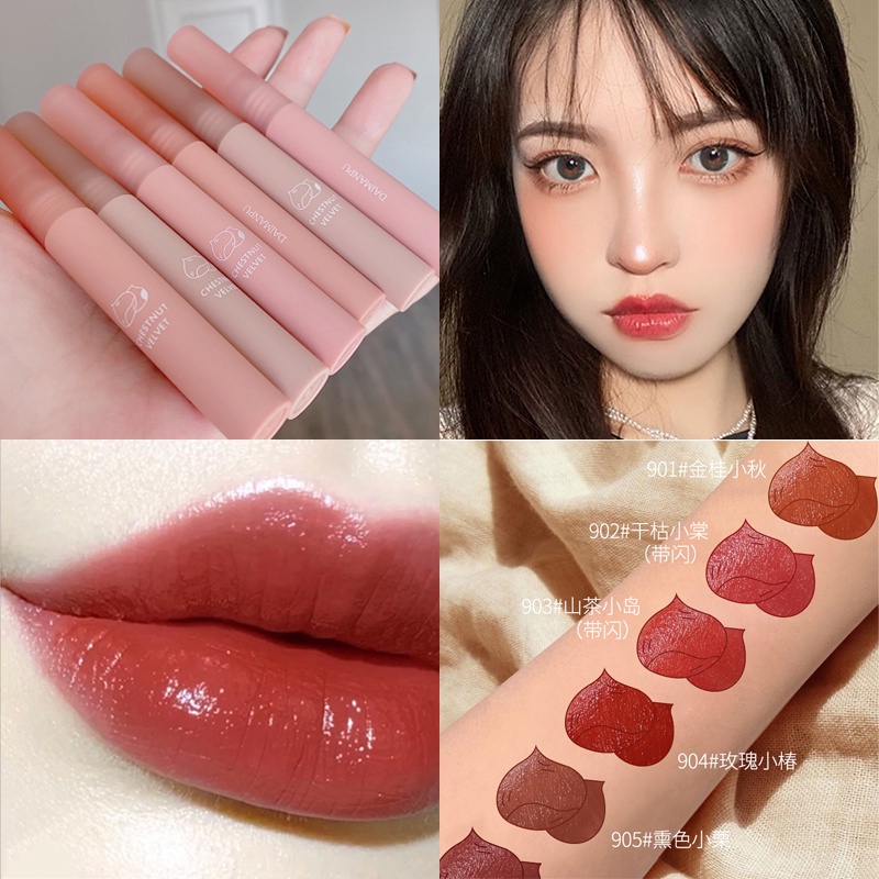 [Hàng mới về] Son kem trang điểm dạng lỏng lì mềm mịn như nhung tinh tế chống thấm nước không dính ly