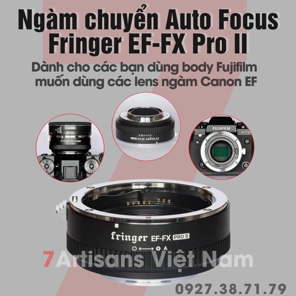 [CÓ SẴN] Ngàm chuyển Auto Focus siêu nhanh Fringer EF-FX Pro II cho Fujifilm - Fringer NF-FX, EF-Nikon Z, EF-GFX