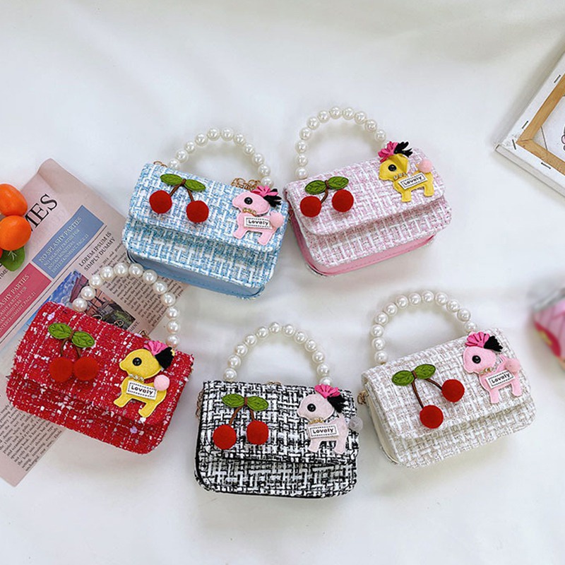Túi Đeo Chéo Vai Hình Vuông Đính Nơ Dành Cho Bé Gái