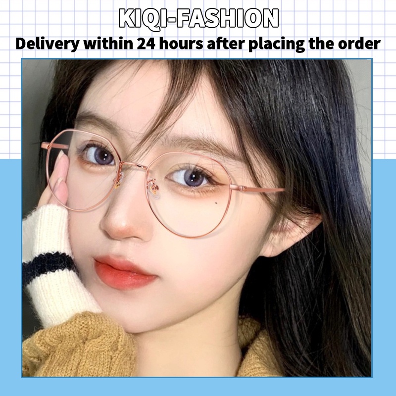 (KIQI-FASHION) COD Kính Gọng Tròn Chống Bức Xạ Thời Trang Hàn Quốc