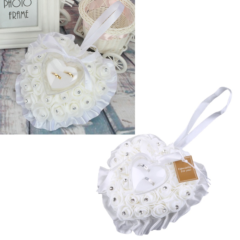 Flgo Hộp Đựng Nhẫn Cưới Hình Trái Tim Bằng Nhung Vintage Hoàn Hảo Cho Cô Dâu Đính Hôn
