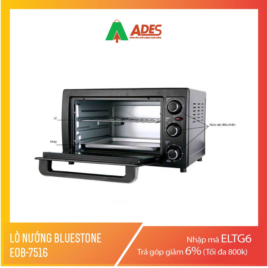 [Mã 154ELSALE2 giảm 7% đơn 300K] Lò nướng Bluestone EOB-7516 23L thiết kế sang trọng - Mẫu mới 2021