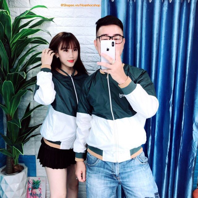 Áo khoác dù thêu chữ