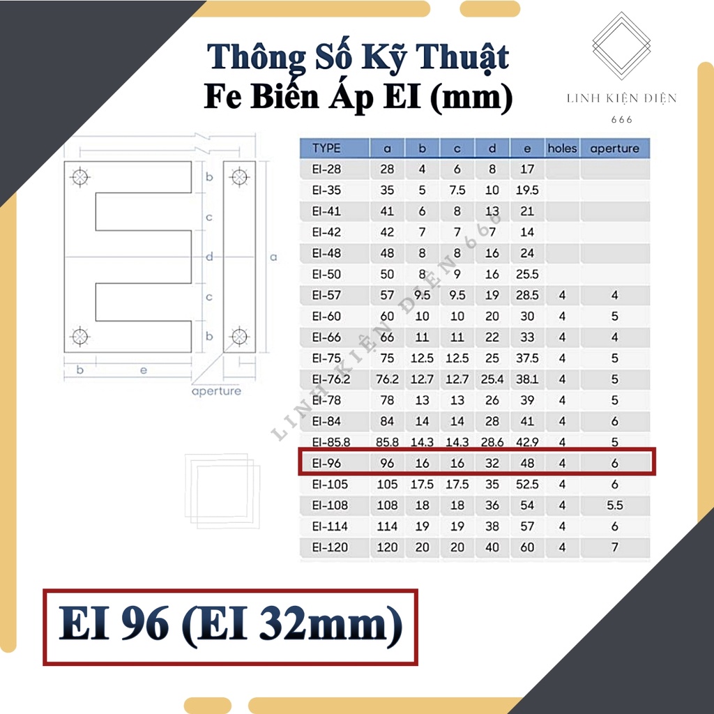 Bộ Fe Biến Áp (32x50 mm) Phe Biến Áp Quấn Biến Áp Quấn Đổi Nguồn