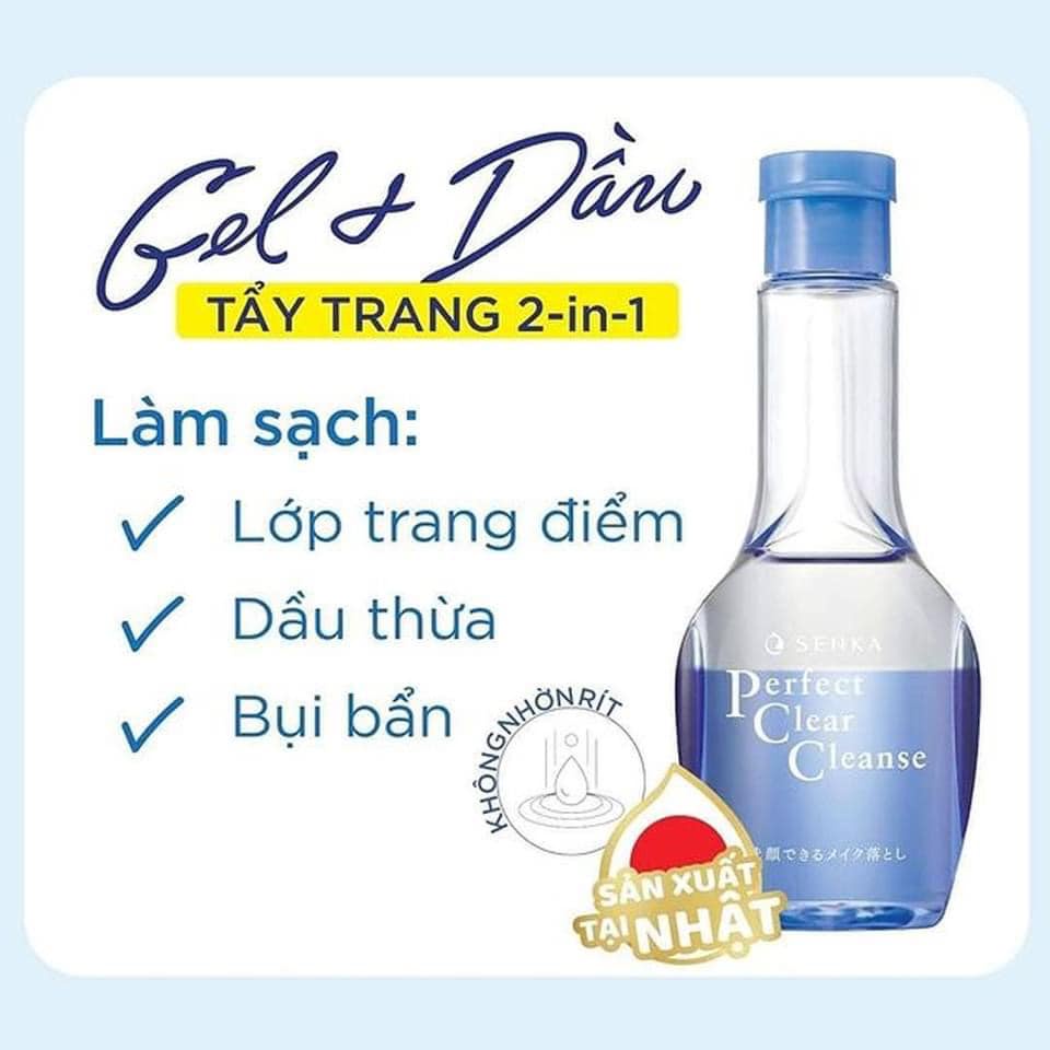 Gel Rửa Mặt Tẩy Trang 2 trong 1 Senka Perfect Clear Cleanser 170ml _ 70194