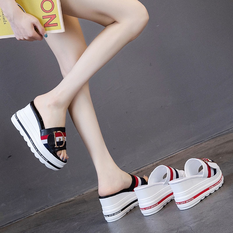 Dép Lười Đế Dày Tăng Chiều Cao 2022 Thời Trang Mùa Hè Cho Nữ sa