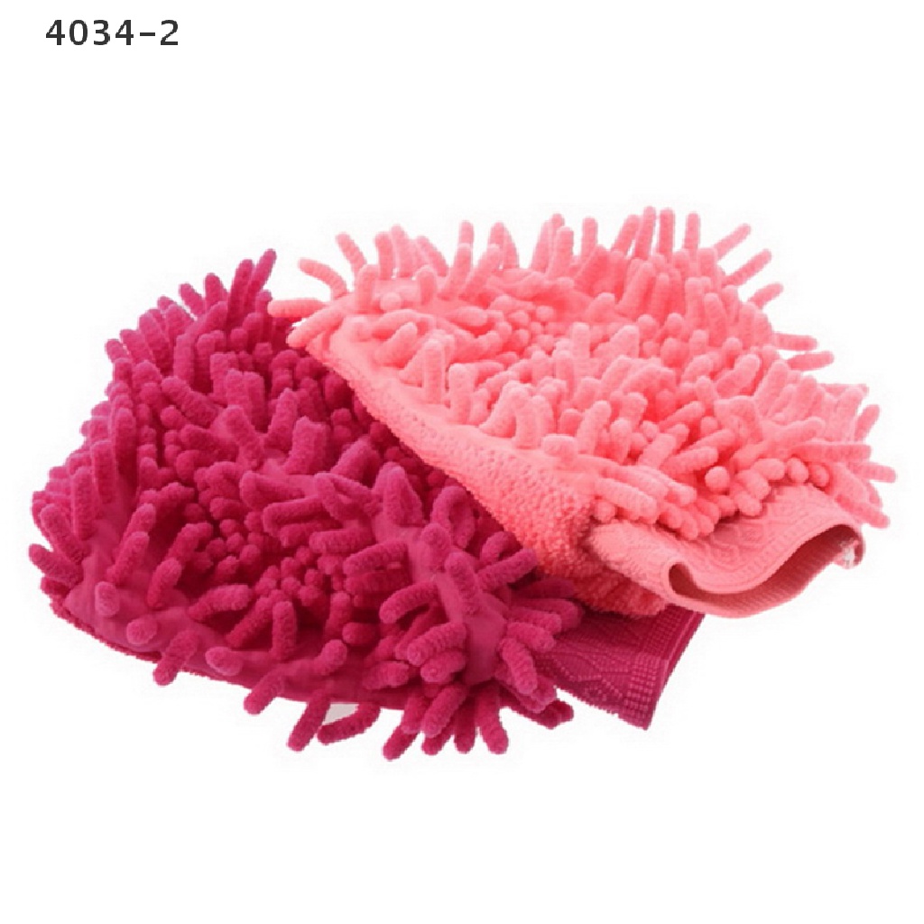 Găng Tay 2 Trong 1 4034-2 Bằng Sợi Microfiber Mềm Mại Không Trầy Xước Cho Rửa Xe Hơi