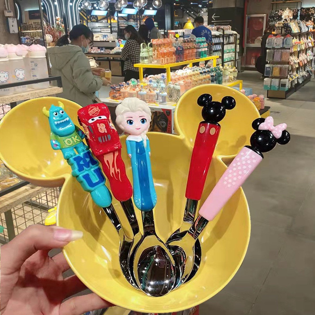 Muỗng thìa ăn dặm 3D trẻ em Disney Frozen Mickey Minnie Car95