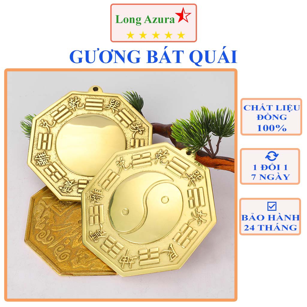 Gương bát quái, Long Azura, tiên thiên, phẳng, lồi, lõm, đồng nguyên chất - gương tiên thiên