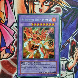 Thẻ bài Yugioh chính hãng | Elemental HERO Inferno | PP02 Secret Rare.