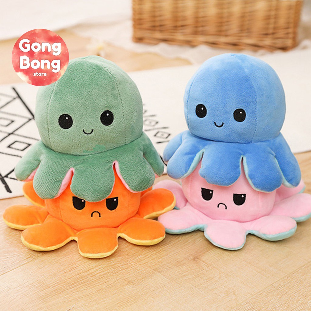 Bạch tuộc cảm xúc reversible octopus 20cm gấu bông 2 mặt cute xinh xắn Gong Bong Store