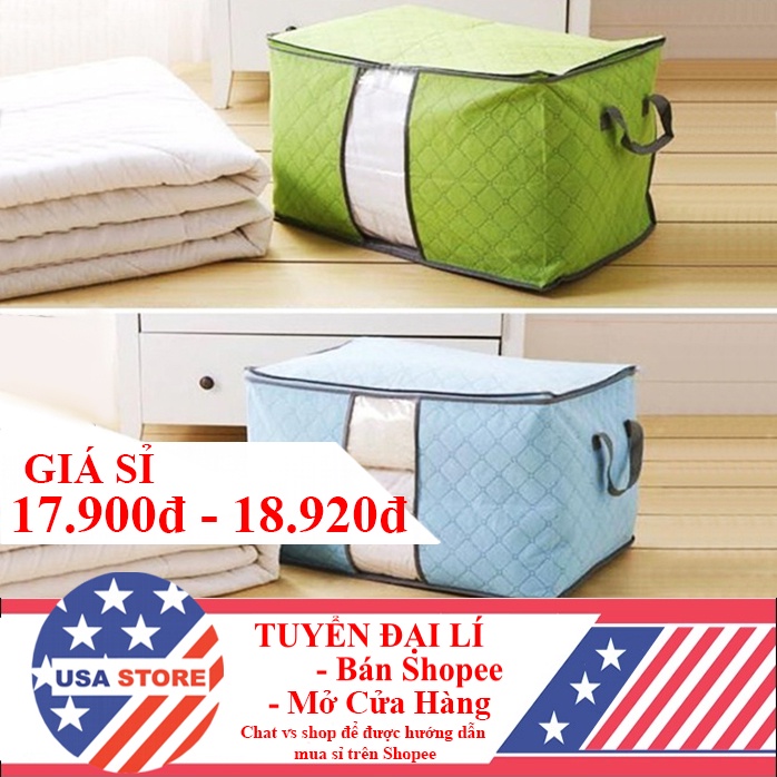 (Video Review) Túi Vải Đựng Quần Áo Chăn Màn Mền BIG SIZE 60Cm Loại 1 - Túi Đựng Đồ Cỡ Lớn Dáng Ngang Đa Năng