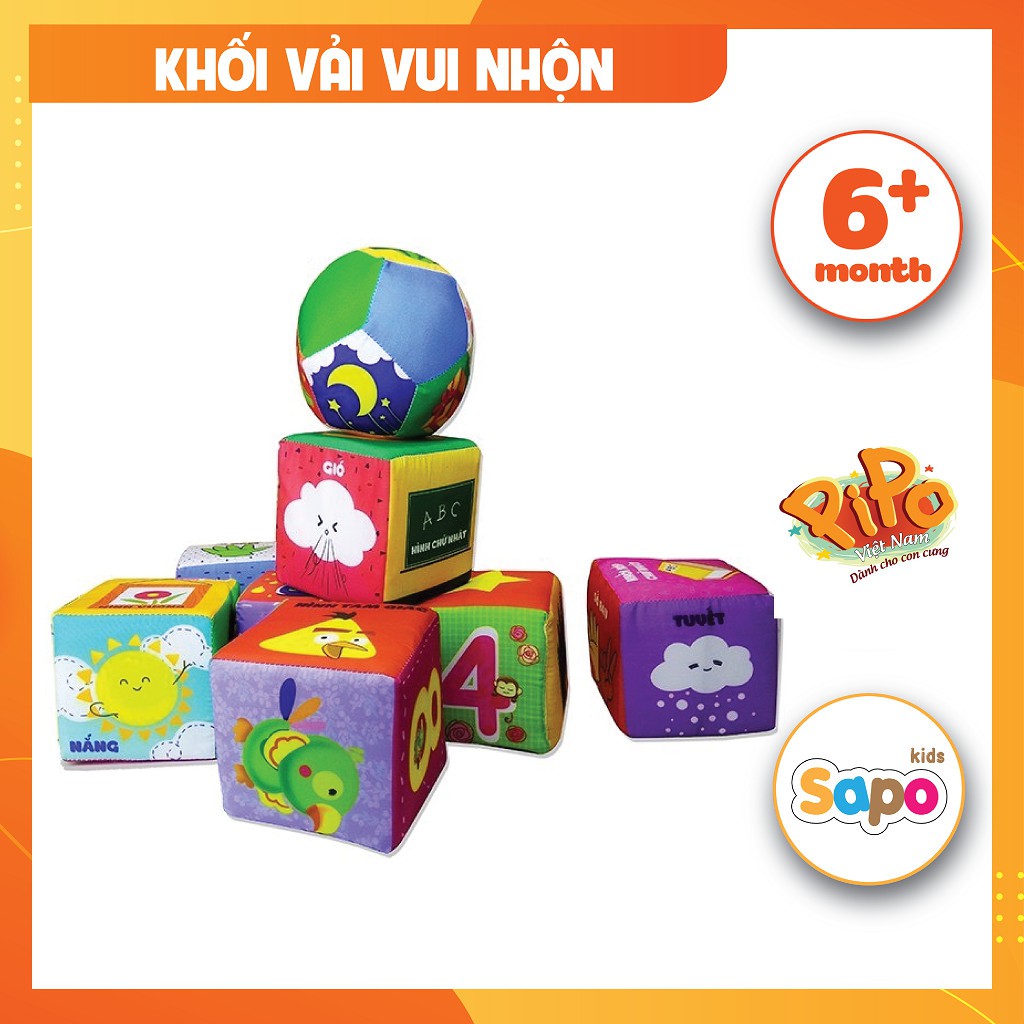 Xúc Xắc Hình Khối Vải Vui Nhộn, Phát Triển Giác Quan, Nhận Biết Cho Bé