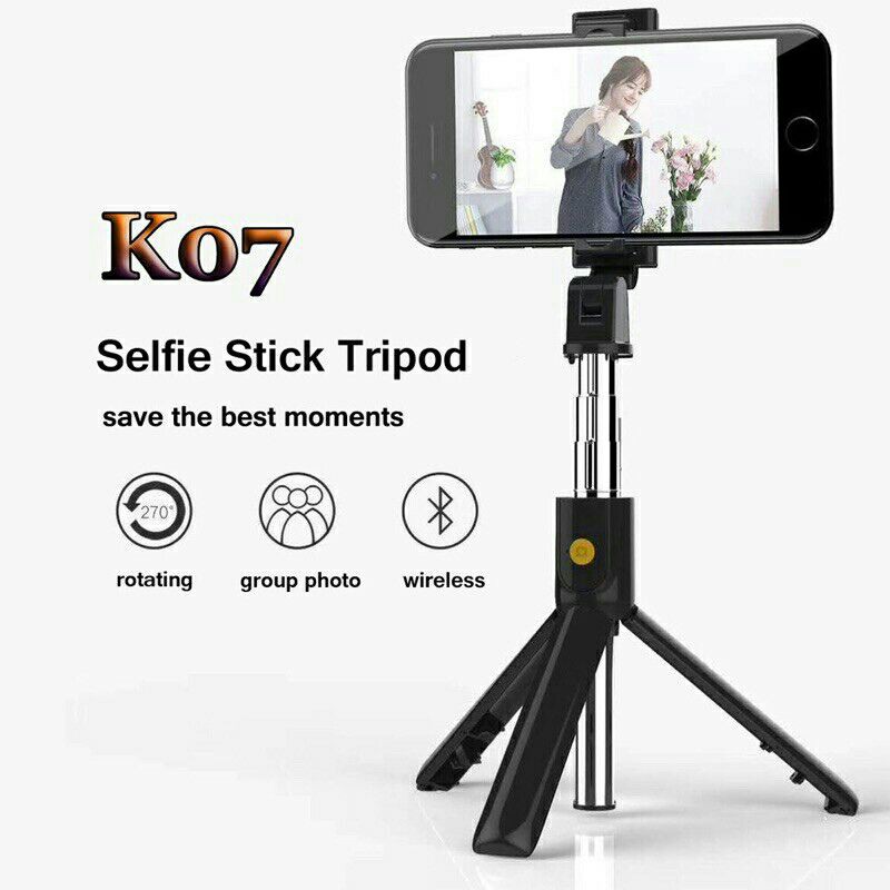 [Mã ELFLASH5 giảm 20K đơn 50K] Gậy tự sướng bluetooth K07, Gậy selfie bluetooth kiêm tripods 3 chân