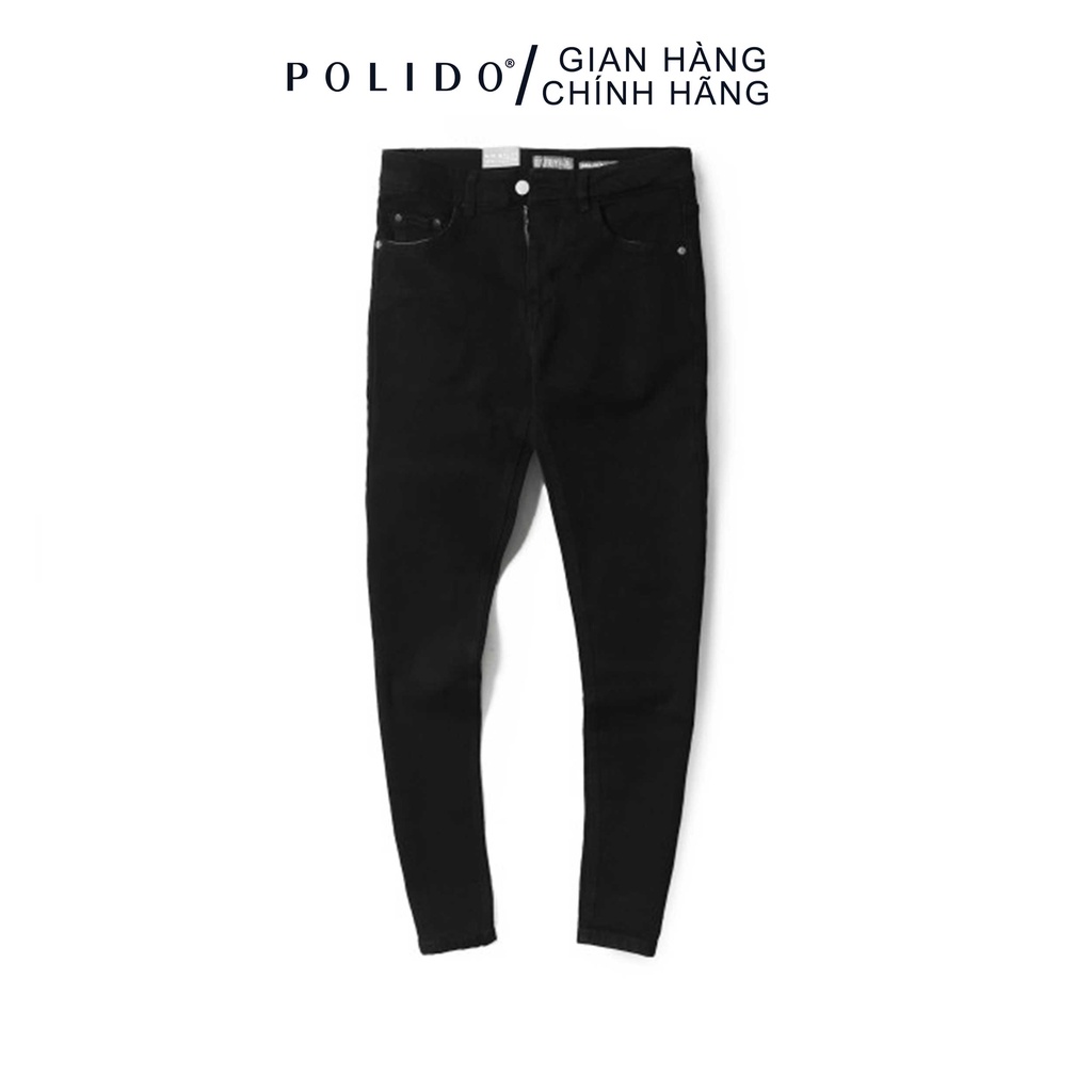 Quần Jeans Nam Trơn CEFFYLO Màu Đen Mạnh Mẽ Bụi Bặm