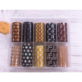 Set foil , foi dán móng logo các thương hiệu nổi tiếng