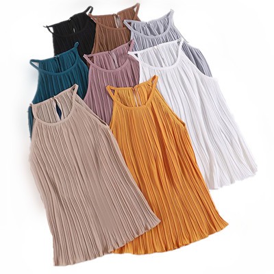 [Baywellfashion]Áo hai dây phối các chi tiết dập li thời trang dành cho nữ | BigBuy360 - bigbuy360.vn