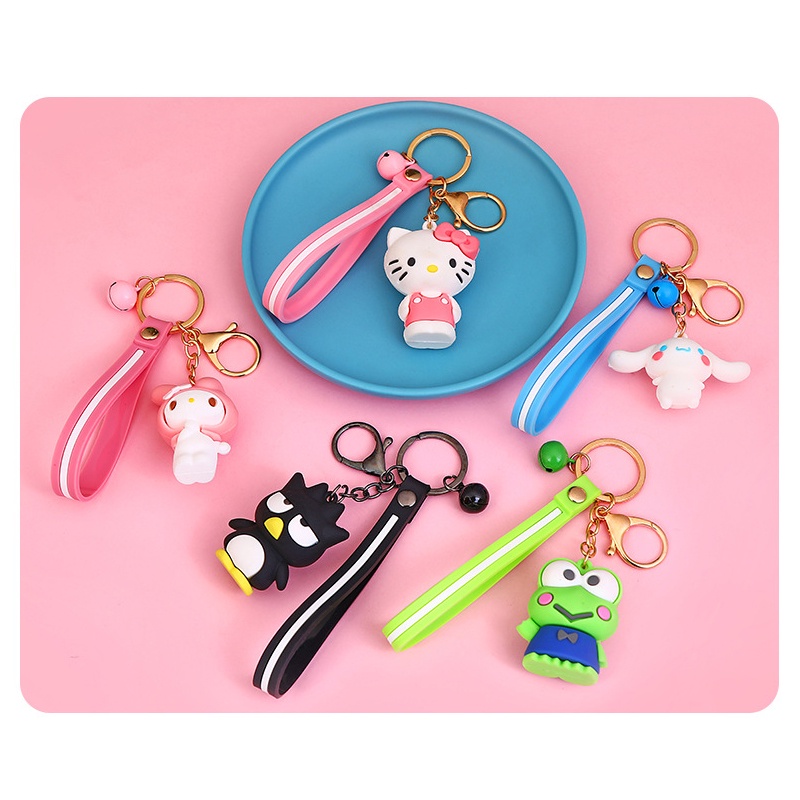 Sanrio Móc Chìa Khóa Hình Quả Chuông Hello Kitty Kuromi Dễ Thương Sáng Tạo