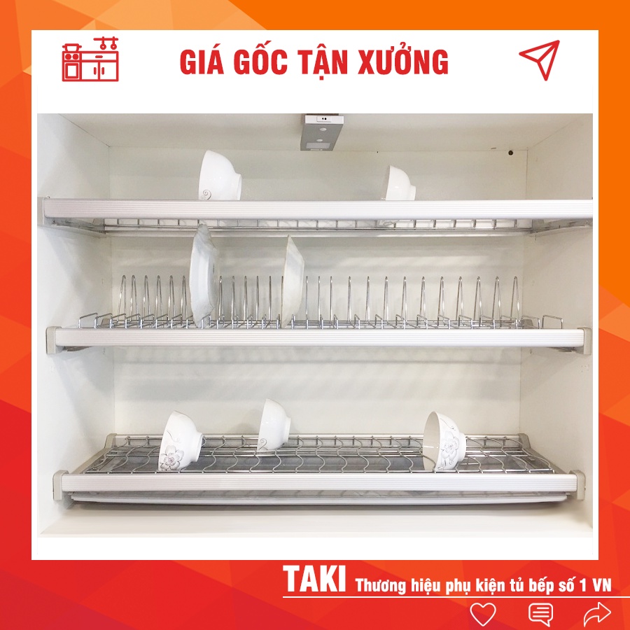 Giá Úp Bát Đĩa Inox 304 Lắp Tủ Bếp Cố Định 2 Tầng, 3 Tầng Chính Hãng TAKI