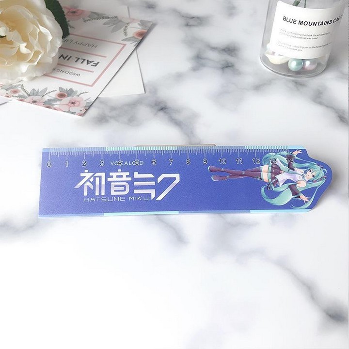 Thước kẻ Miku Hatsune dụng cụ học tập bookmark tiện lợi in hình anime chibi