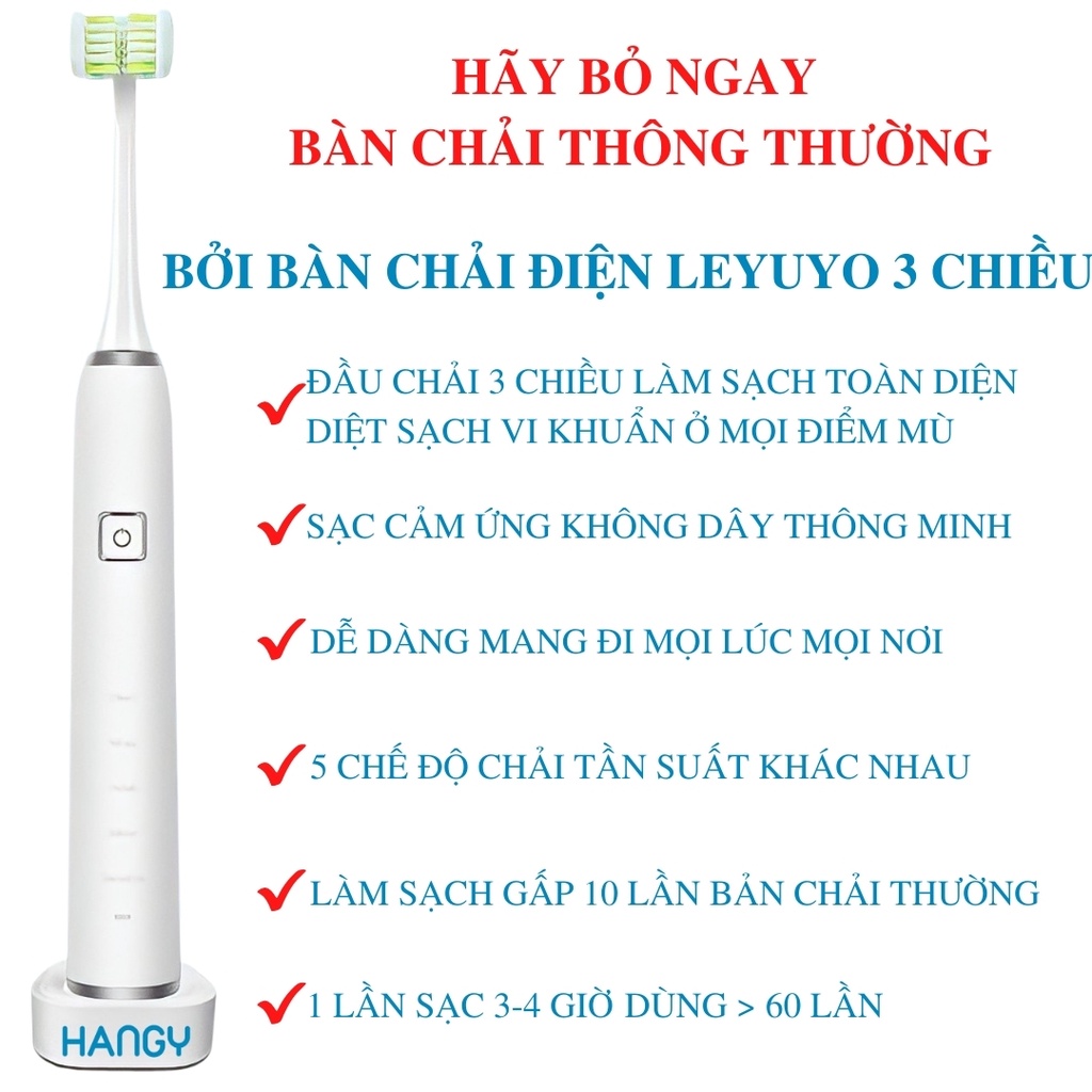 Combo máy tăm nước Hangy HF9P phiên bản 2021 và và bàn chải điện đánh răng 3D LEYUYO HANGY