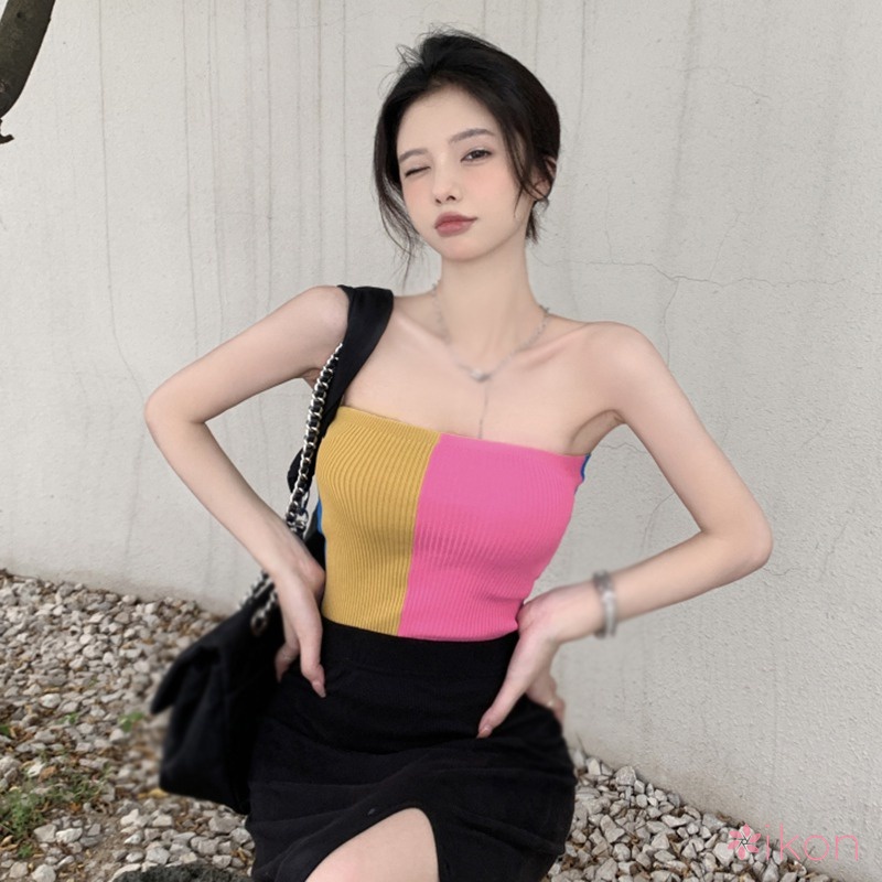 Áo Tank Top Dệt Kim Sát Nách Hở Lưng Thiết Kế Sành Điệu Cho Nữ